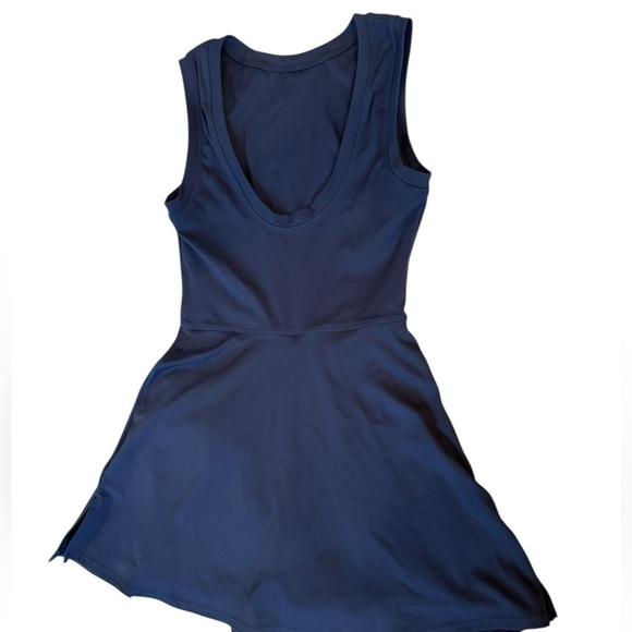 Navy Tennis-Style Wrap Dress – Size Small Scoop Back Athletic Mini - Picture 4 of 5
